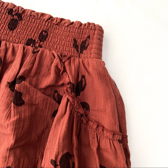 • Play Up Red Radish Print Skirt with Ruffle Details • - Picture 2 of 4